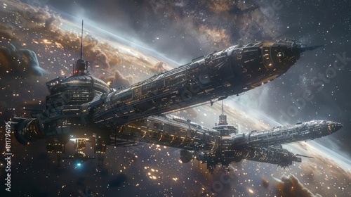 Wallpaper Mural A space tourism shuttle docking at a commercial space station, with the Milky Way in the background Torontodigital.ca