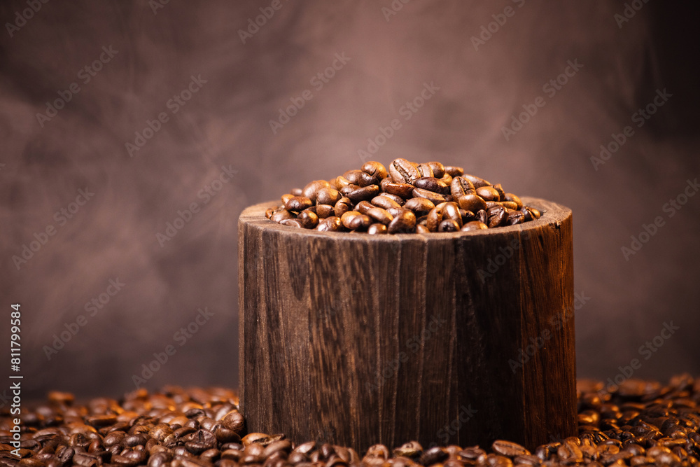 many macro aromatic coffee beans in a cup many macro aromatic coffee beans in a cup