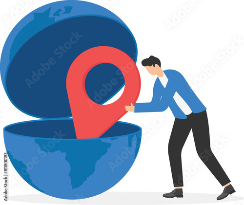 Global business expansion, open company branches, franchise in new location to cover all continent, growing business worldwide concept,

