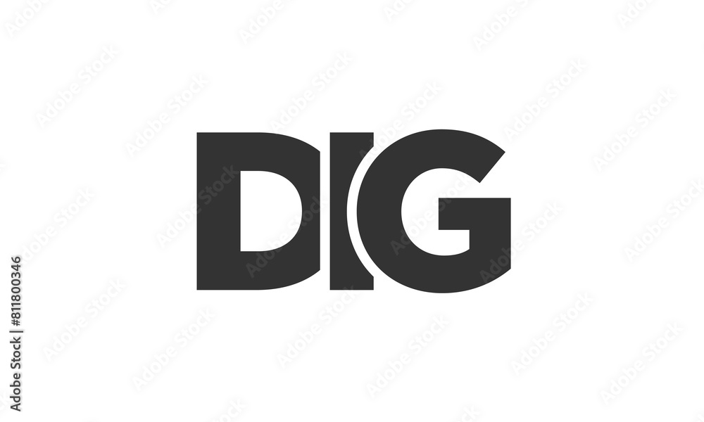 DIG logo design template with strong and modern bold text. Initial based vector logotype featuring simple and minimal typography. Trendy company identity. DIG logo design template with strong and modern bold text. Initial based vector logotype featuring simple and minimal typography. Trendy company identity.