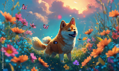 Shiba Inu illustration Background