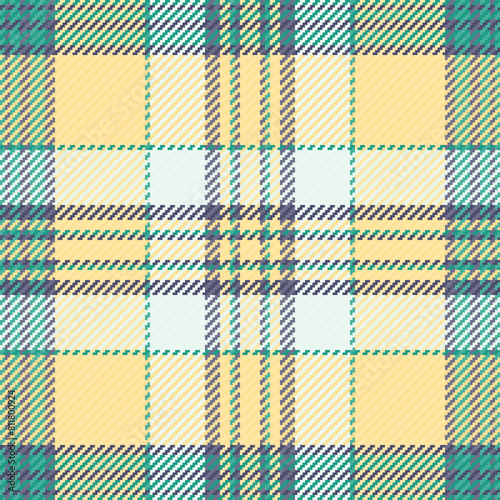 Creativity check tartan textile, small fabric background pattern. Arabic plaid seamless vector texture in amber and white colors.
