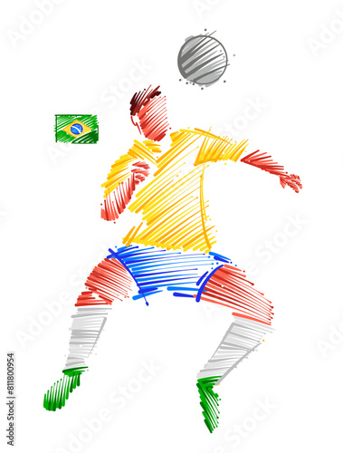 Agile football player dominating the ball
