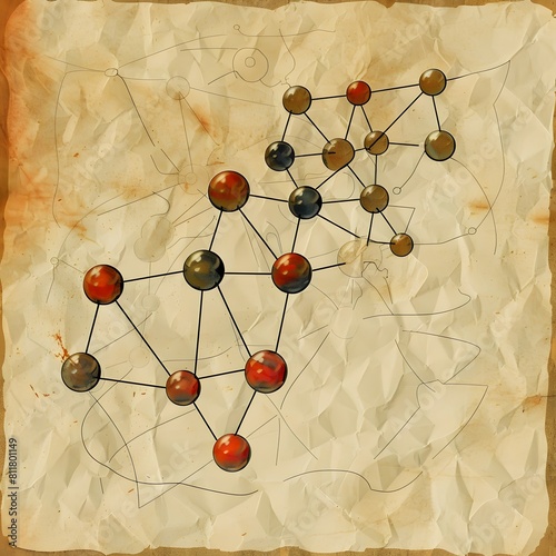 Vintage inspired 3D of the Insulin Molecule with a Scientific and Medical Visual Style photo