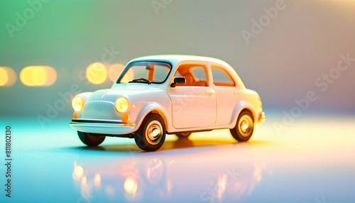 photo of mini car toy with glowing light, generative AI © Flash