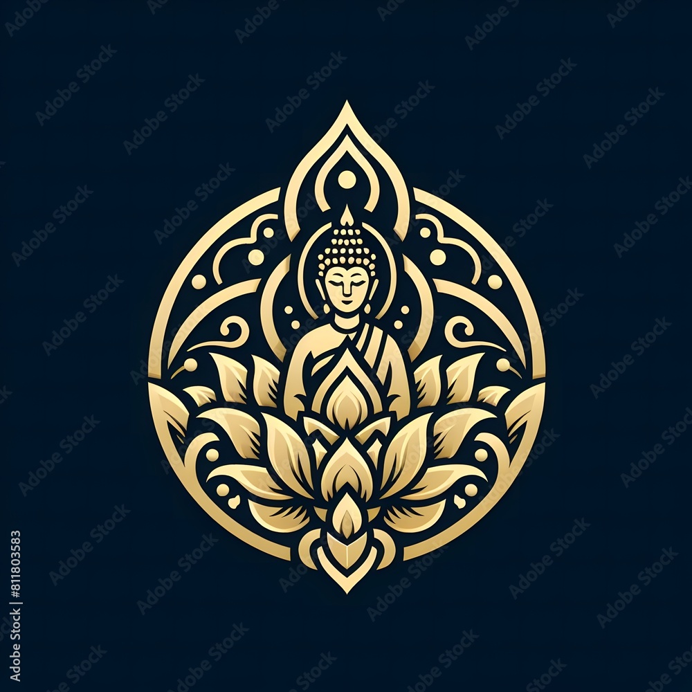 AI Generate of Luxury Premium Symbol Vector of Vesak Day with Buddha Statue, Buddha, Lantern, Candle Light, Lotus AI Generate of Luxury Premium Symbol Vector of Vesak Day with Buddha Statue, Buddha, Lantern, Candle Light, Lotus