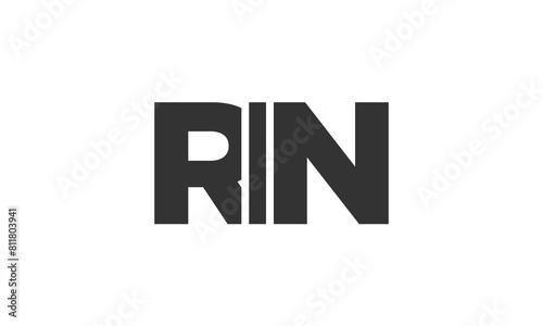 RIN logo design template with strong and modern bold text. Initial based vector logotype featuring simple and minimal typography. Trendy company identity. photo