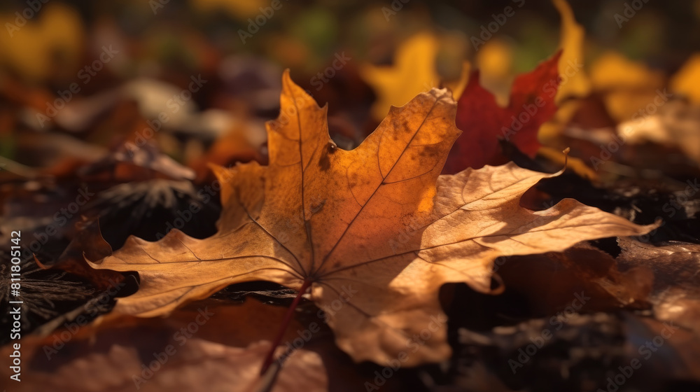 autumn leaves on the ground in the forest, ai autumn leaves on the ground in the forest, ai