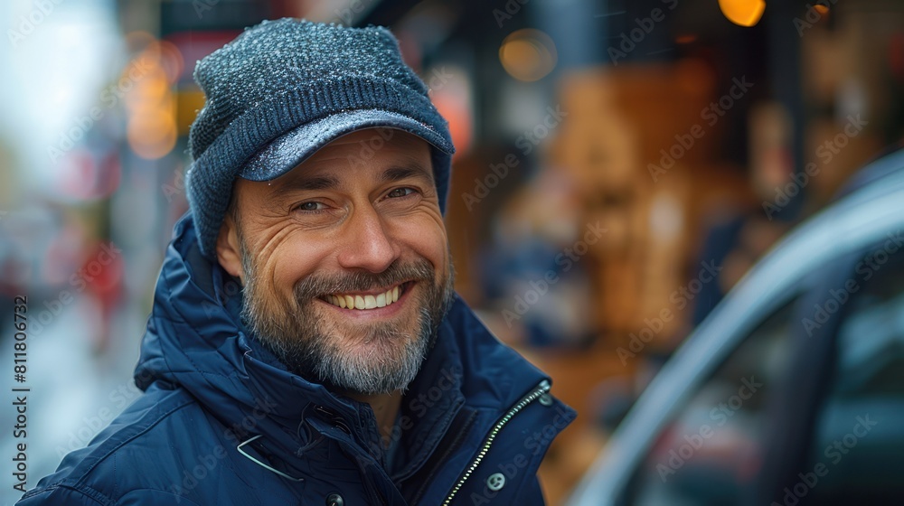 Photo portrait of a smiley deliveryman Photo portrait of a smiley deliveryman