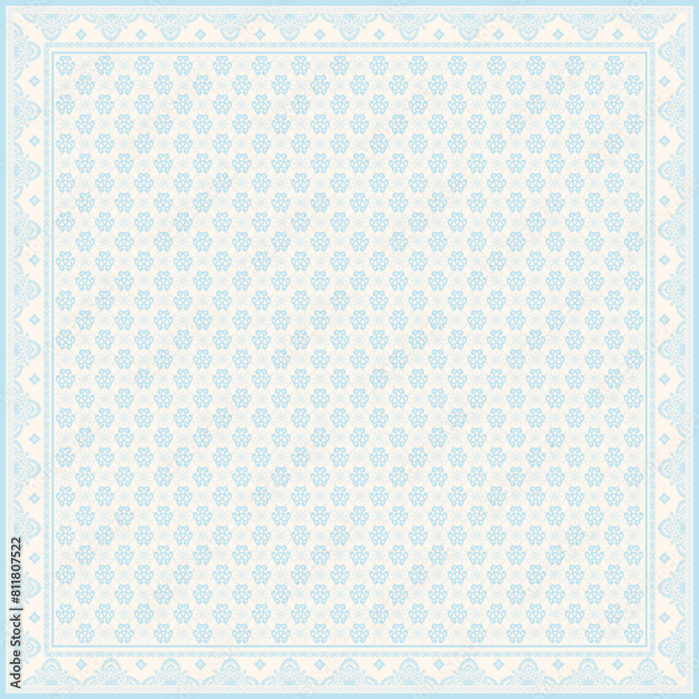 Hijab scarf flower abstract pattern.Ethnic geometric ornament with frame motif border hijab pattern.Design for fabric,print,scarves,shawl,kerchief,bandana,clothing,pareo,pillows,tablecloth,decoration. Hijab scarf flower abstract pattern.Ethnic geometric ornament with frame motif border hijab pattern.Design for fabric,print,scarves,shawl,kerchief,bandana,clothing,pareo,pillows,tablecloth,decoration.