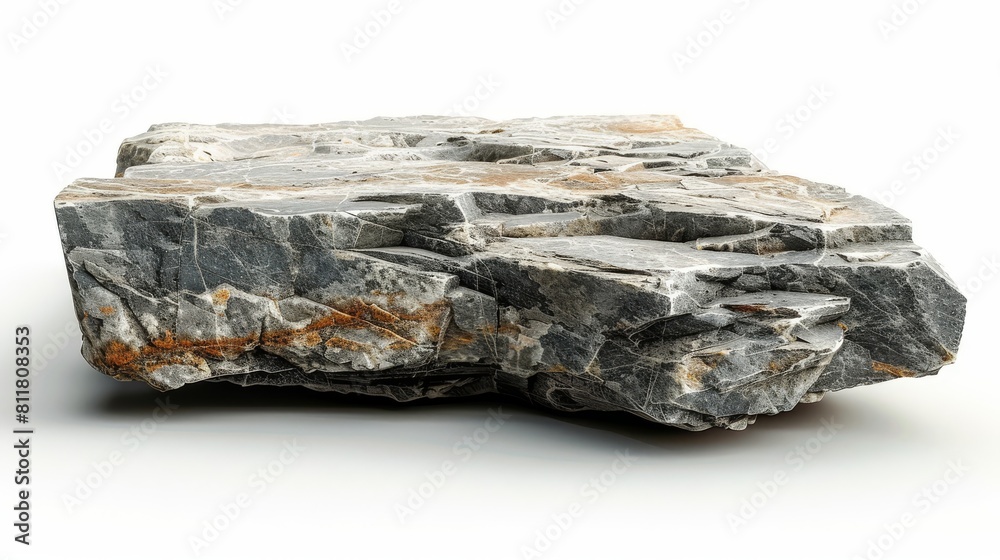 A large rock with a rough surface and a few small holes A large rock with a rough surface and a few small holes