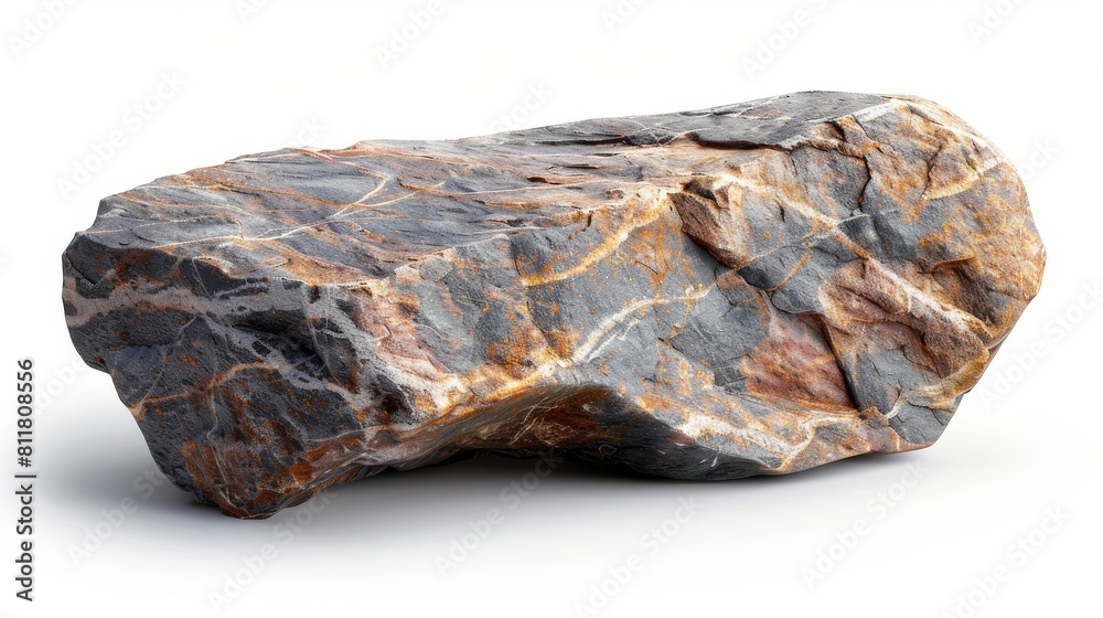 A large rock with a black and brown surface A large rock with a black and brown surface