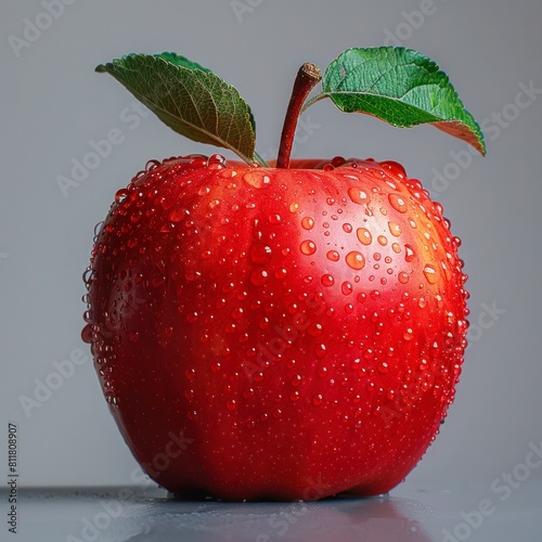 Photo of a apple fruite with grey background photo