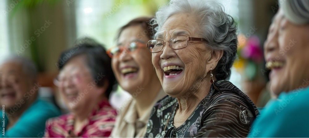 Happy meeting with elderly people