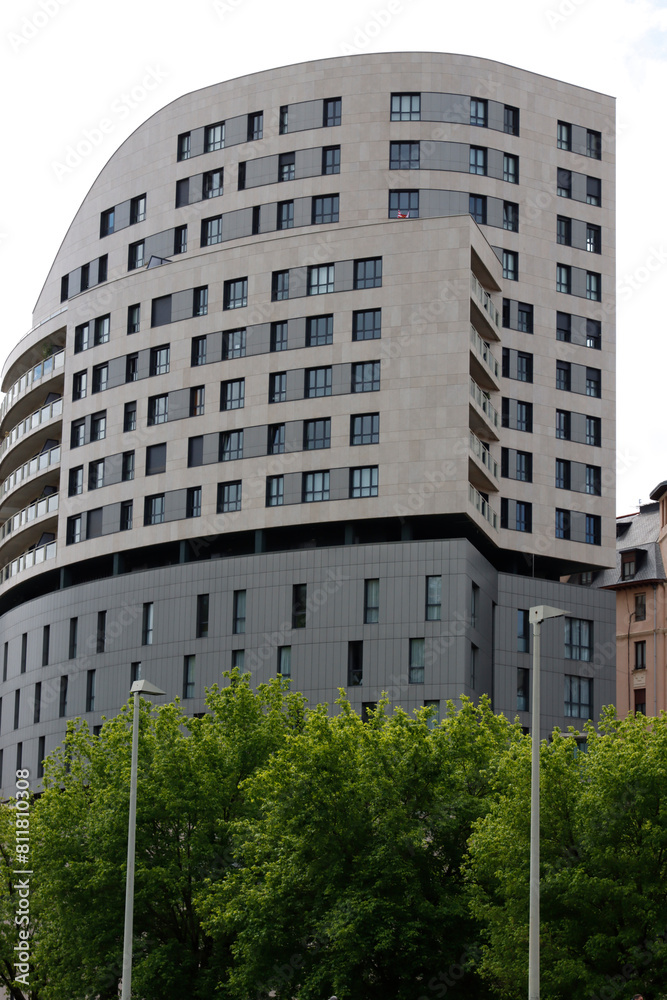 Modern building in the riverside of Bilbao, Spain Modern building in the riverside of Bilbao, Spain