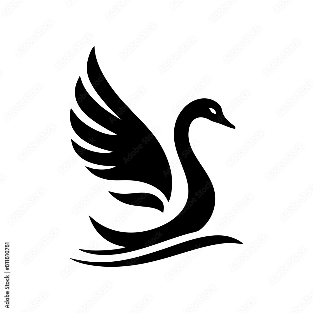 Black swan animal logo design, vector illustration of a graceful swan Black swan animal logo design, vector illustration of a graceful swan