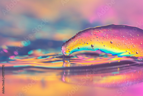 Macro shot of colourful liquid