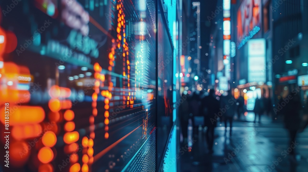 Real-time Analytics: Stock market graphs updating on a digital display. Real-time Analytics: Stock market graphs updating on a digital display.