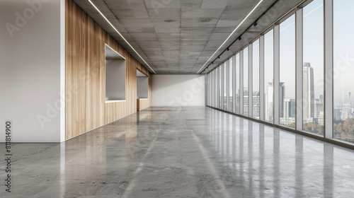 Minimalist Modern Office with Cityscape View