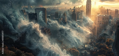 giant tsunami above the citi photo