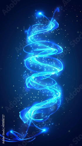 Air flow spiral light effect The concept of wind or water flow for freshening or cleaning Vector illustration, DSLR camera, 28mm lens, Aperture f/3 photo