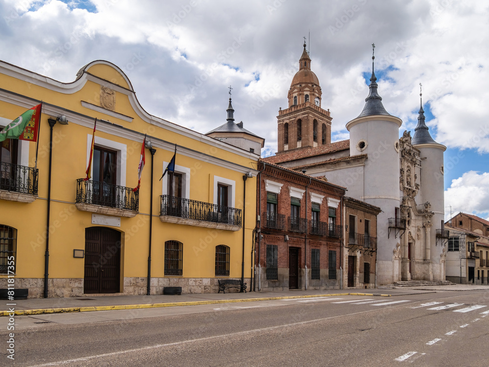 Fototapeta premium Church of Our Lady of the Assumption in the municipality of Rueda in the province of Valladolid (Spain)