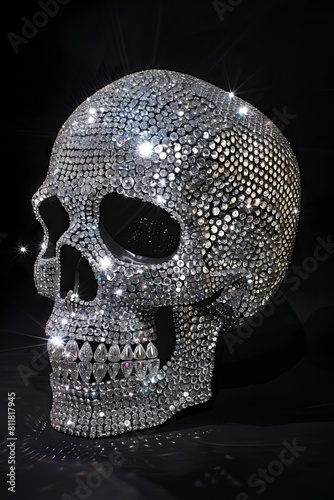 Sparkling Silver Crystal Encrusted Skull
 photo