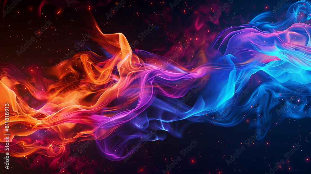 Fototapeta premium カラフルな炎の背景