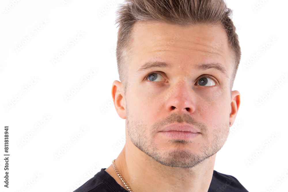 Obraz premium Business solutions. Young attractive manager posing on a white background.