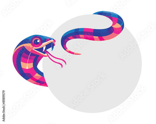 Snake on round label