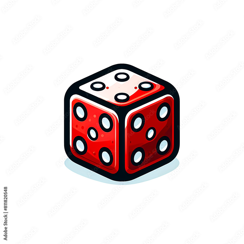 Isolated illustration of red dice on a white background. Isolated illustration of red dice on a white background.