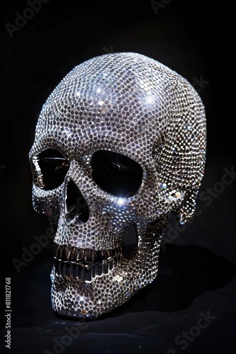 Sparkling Silver Crystal Encrusted Skull
 photo