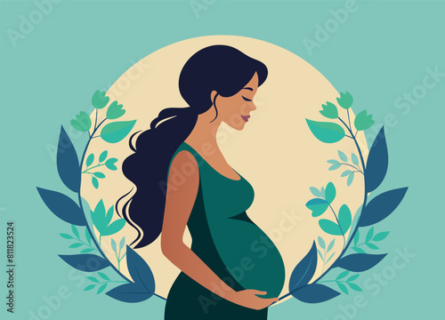 Pregnancy pregnant woman maternal logo vector icon illustration