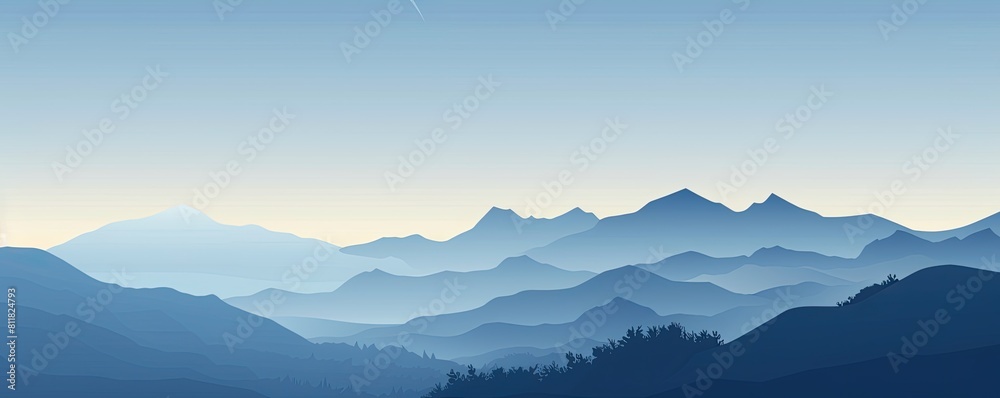 Serene Sunrise Over Layered Mountain Silhouettes in Warm Tones Banner Serene Sunrise Over Layered Mountain Silhouettes in Warm Tones Banner