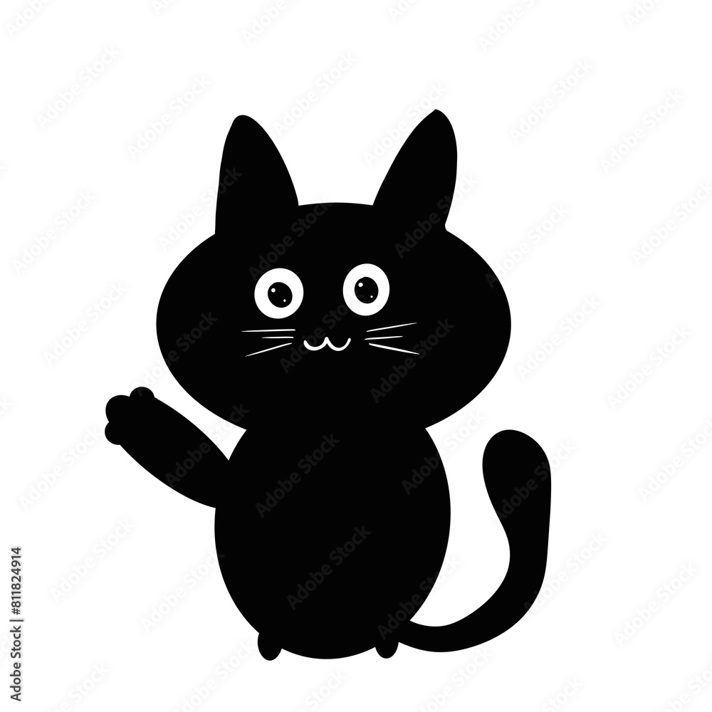 cartoon hand drawing black cats cartoon hand drawing black cats