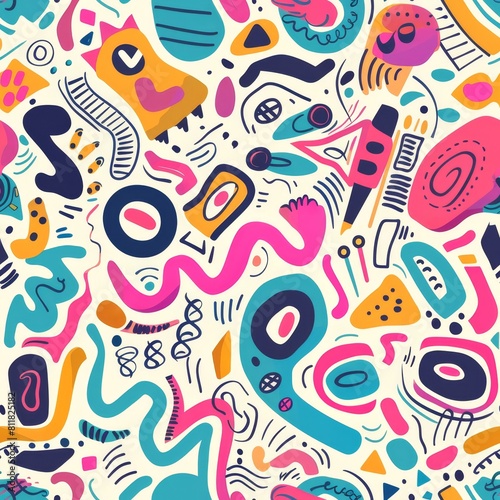 Colorful Abstract Shapes and Patterns Background Illustration