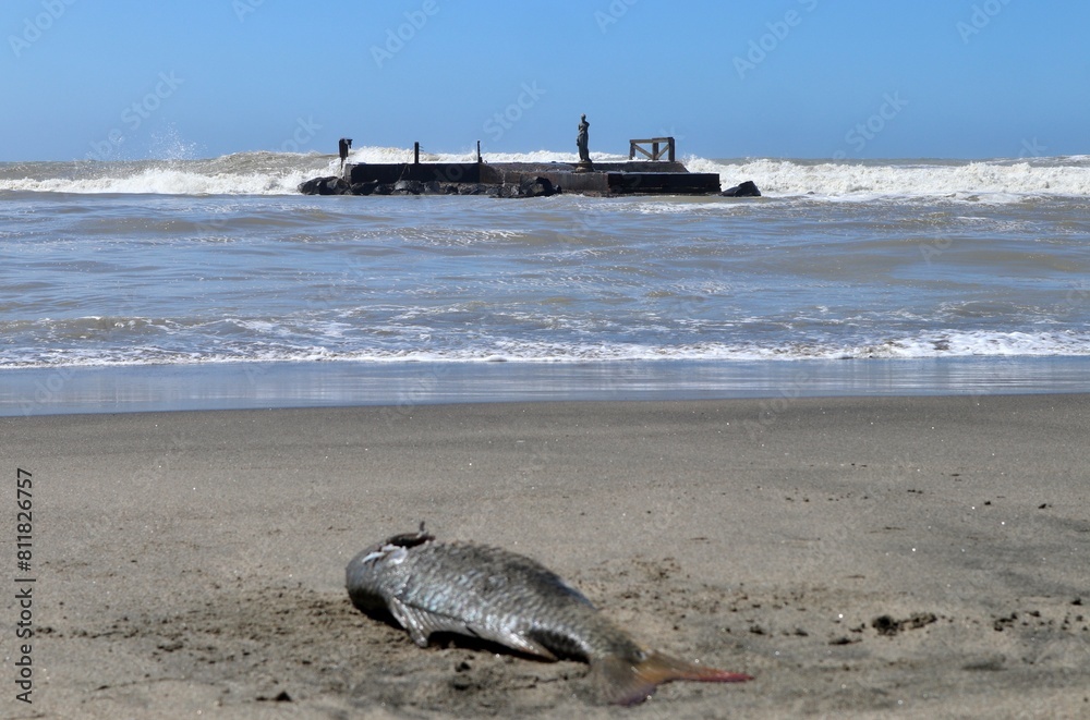 Lido di Ostia - Pontile dei Pescatori dalla riva della Spiaggia Gialla