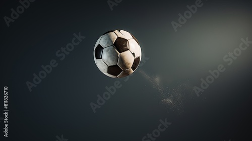 A football in mid-air, with shadows