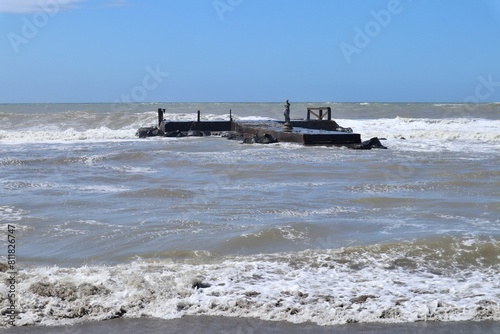 Obraz na płótnie Lido di Ostia - Pontile dei Pescatori dalla Spiaggia Libera Gialla w salonie