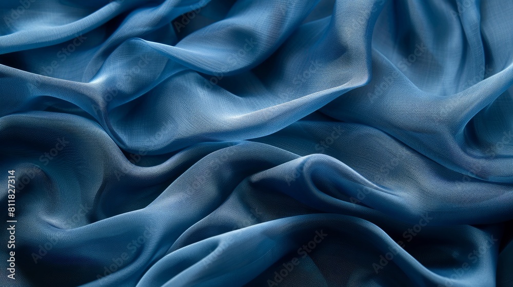 layers of folded silk drapery on a blue abstract background layers of folded silk drapery on a blue abstract background