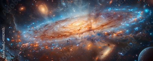 Captivating Cosmic Canvas A Stunning Intergalactic Tapestry of Galaxies Stars and Nebulae