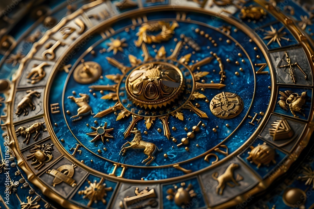 Celestial Zodiac Wheel A Gorgeous of Astrological Signs in a Harmonious Chart