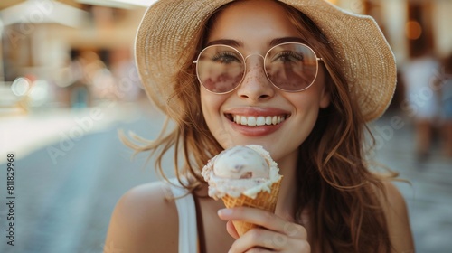 portrait of woman with ice cream