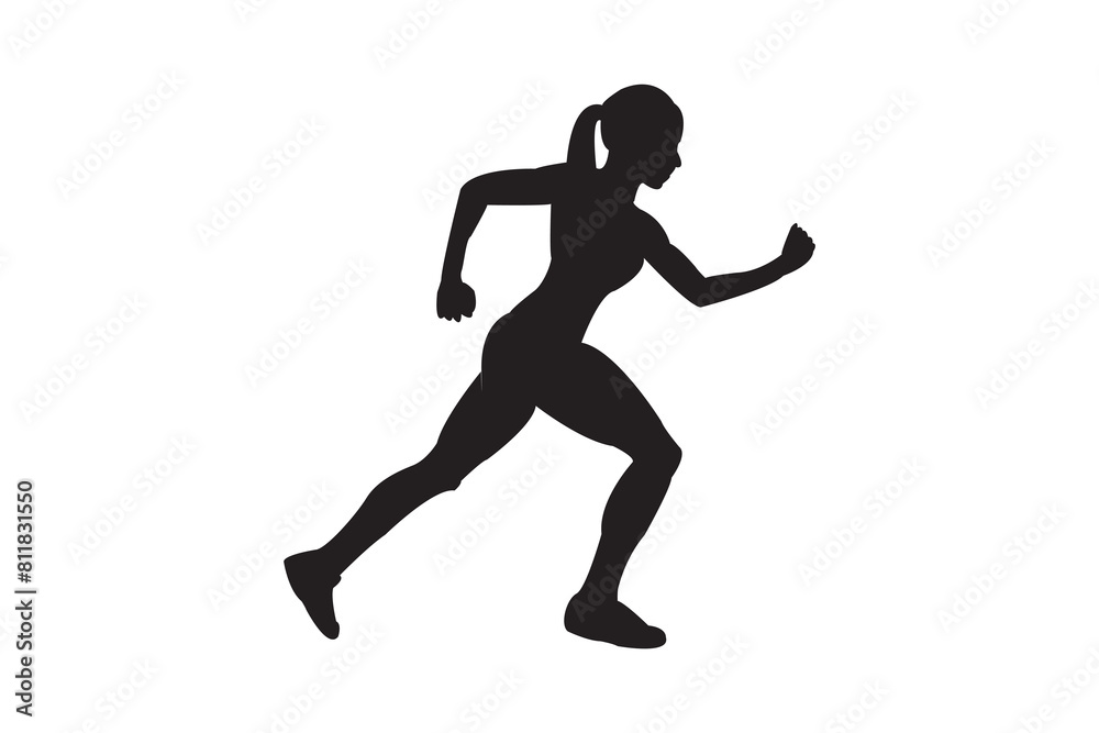 Set of silhouettes of running women. Run, runner, sport. illustration Set of silhouettes of running women. Run, runner, sport. illustration