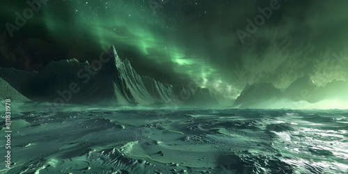 Mountain Majesty  Northern Lights Painting the Green Landscape 