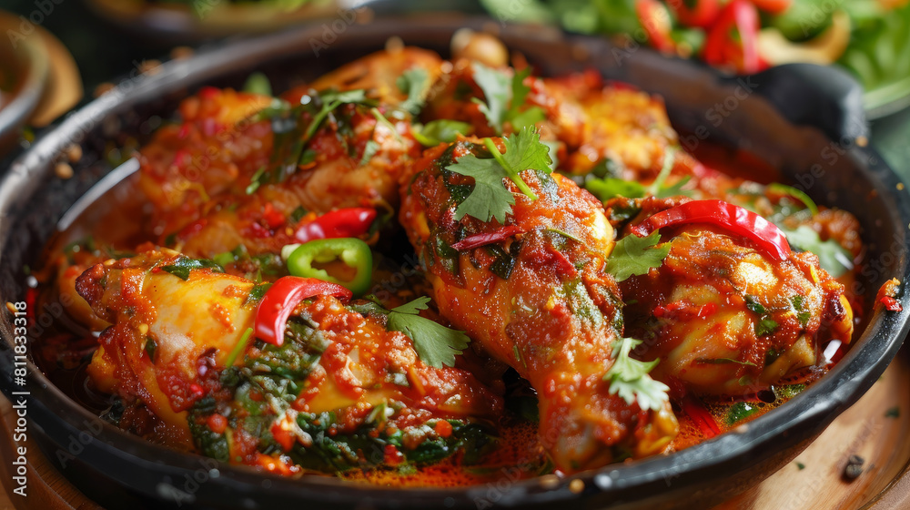 Ayam rica rica is a spicy Indonesian chicken dish made with chicken cooked in a blend of spices, herbs, and fiery red chili peppers. Ayam rica rica is a spicy Indonesian chicken dish made with chicken cooked in a blend of spices, herbs, and fiery red chili peppers.