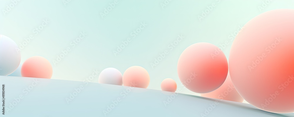 Soft Hues Meet Geometric Charm: Pastel Spheres Floating in Dreamy Space Banner Soft Hues Meet Geometric Charm: Pastel Spheres Floating in Dreamy Space Banner