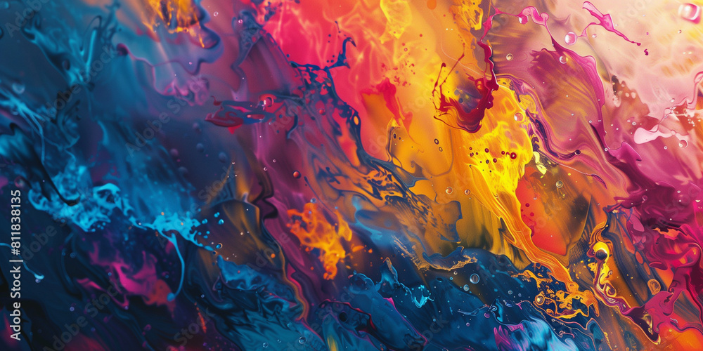 Multi-colored paints abstract background. Bright rainbow paint concept poster. Raster bitmap digital illustration. AI artwork. Multi-colored paints abstract background. Bright rainbow paint concept poster. Raster bitmap digital illustration. AI artwork.