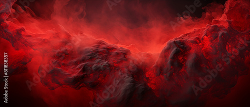 Molten Rock Formation Under Clouds of Red Smoke