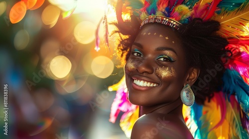 Attending the lively and colorful Carnival in Rio de Janeiro Brazil with spectacular parades samba music and extravagant costumes celebrating the vibra photo